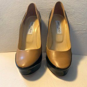 Jimmy Choo Black/Nude Sepia Colorblock Pumps